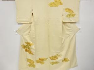 アンティーク　金彩地紙に菊・楓模様刺繍着物